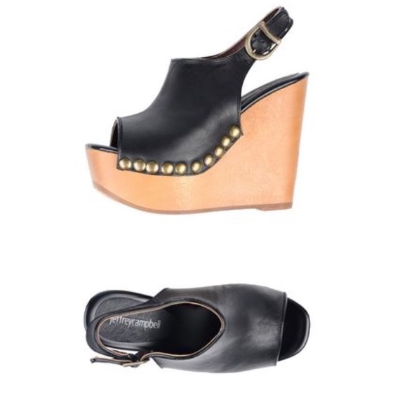 Jeffrey Campbell Shoes - NEW NIB Jeffrey Campbell Blk Leather Wedge Sandal